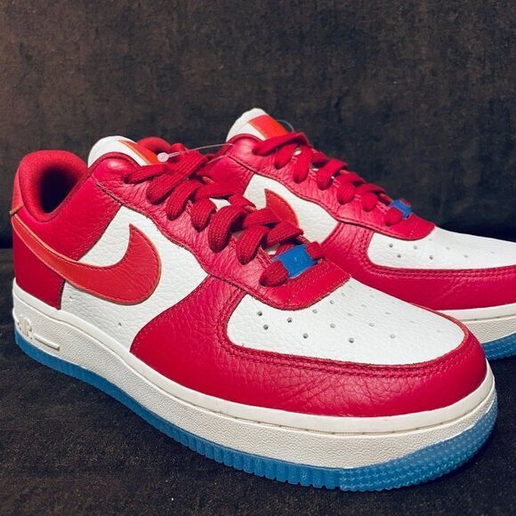 RARE NIKE SAMPLE AIR FORCE 1 Gym Red Total Orange Univ. Blue Womens 7 US 38 EUR - Picture 2 of 10